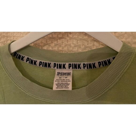 Victoria's Secret PINK French Terry Sweatshirt Top Size XS Light Green - Picture 4 of 4